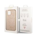 Guess PC|TPU Glitter Flakes Metal Logo Case for iPhone 14 Gold Guess PC|TPU Glitter Flakes Metal Logo Case for iPhone 14 Gold