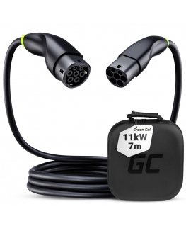 Green Cell EVKABGC04 Elektromobiļa uzlādes kabelis Melns Type 1 Type 2 3 7 m