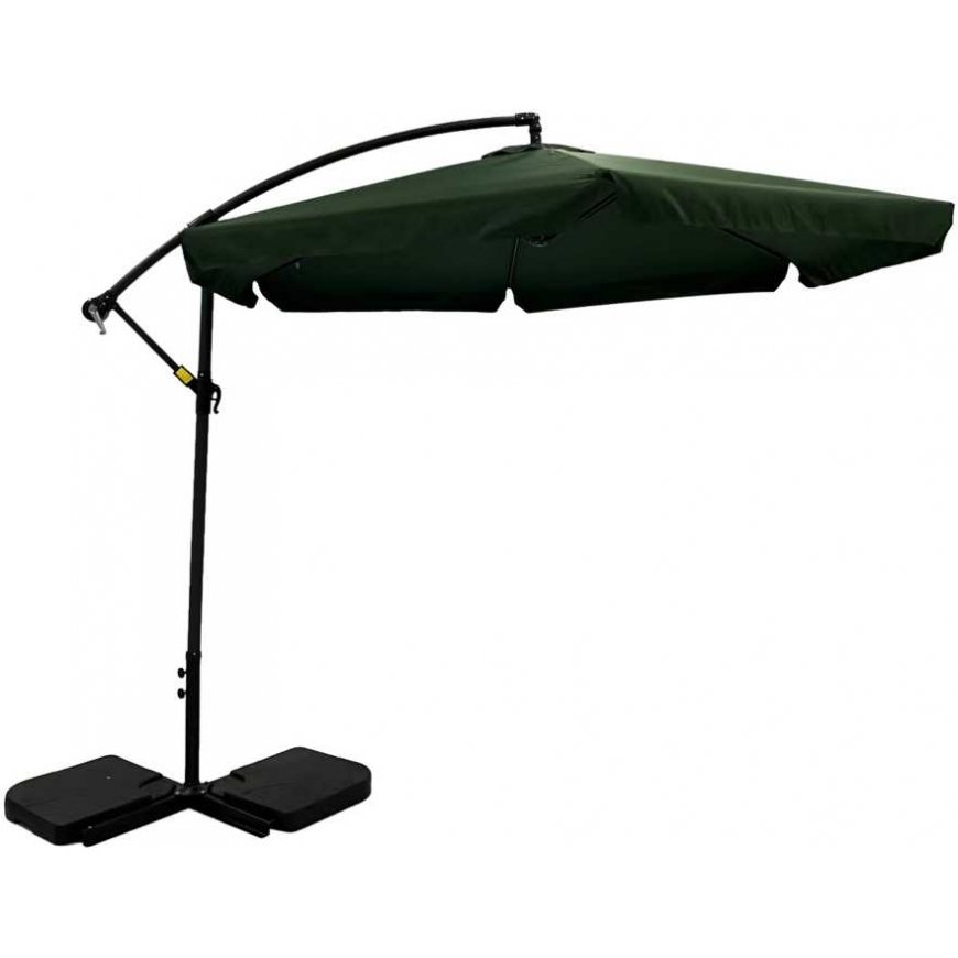 Parasol garden with stand 3 m green PATIO