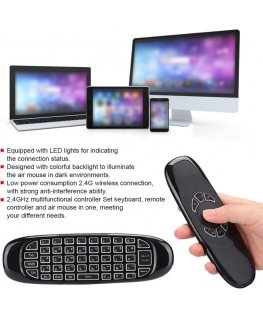 Fusion C120 universal remote with gyroscope and keyboard for Sm