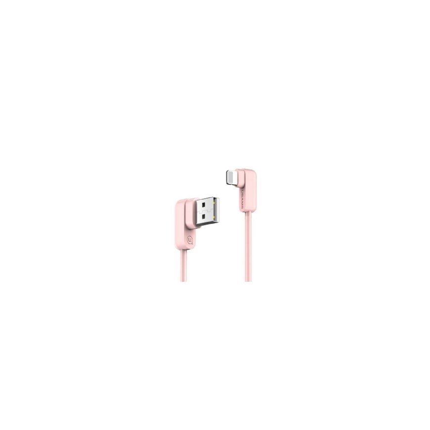 USAMS Kabel kątowy U-flow Lightning 1,2m 2A różowy|pink IPUSBCY0