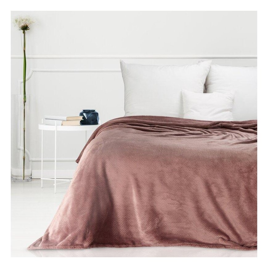 Eurofirany DESIGN 91 CINDY5 Soft and gentle blanket with an embossed herringbone pattern, 170X210 cm, color: brick – 3