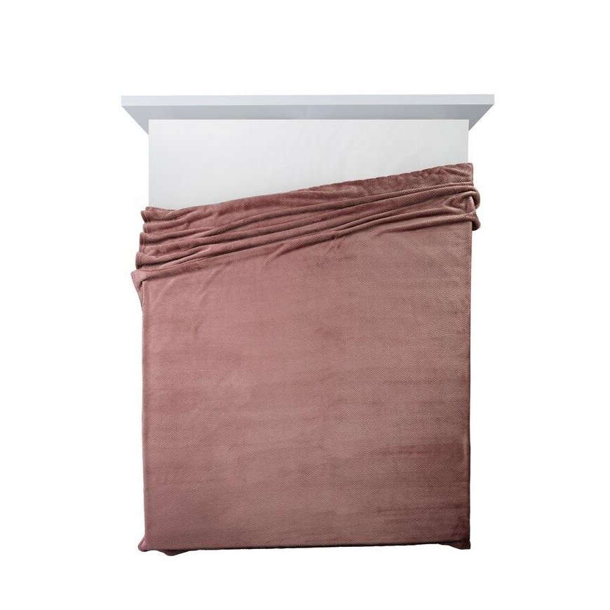 Eurofirany DESIGN 91 CINDY5 Soft and gentle blanket with an embossed herringbone pattern, 170X210 cm, color: brick – 5