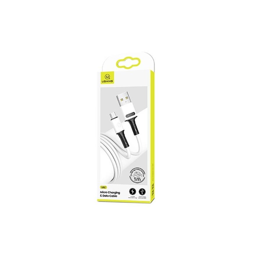 USAMS Kabel U52 microUSB 2A Fast Charge 1m biały|white SJ435USB0 – 2