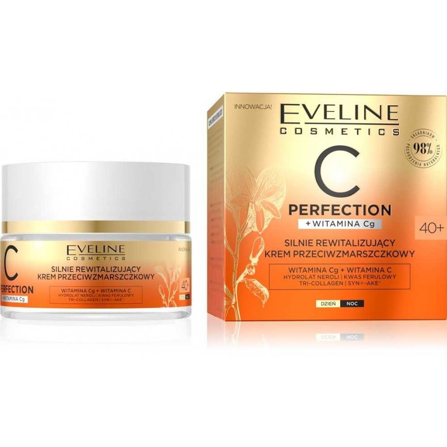 Eveline Cosmetics EVELINE C Perfection Silnie rewitalizujący kremas nuo raukšlių 40+ su witaminą C 50 ml – 2