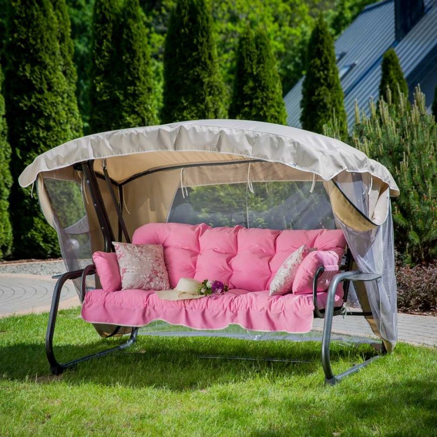 Huśtawka ogrodowa with mosquito net Ravenna Lux D042-23DW PATIO + FREE – 2