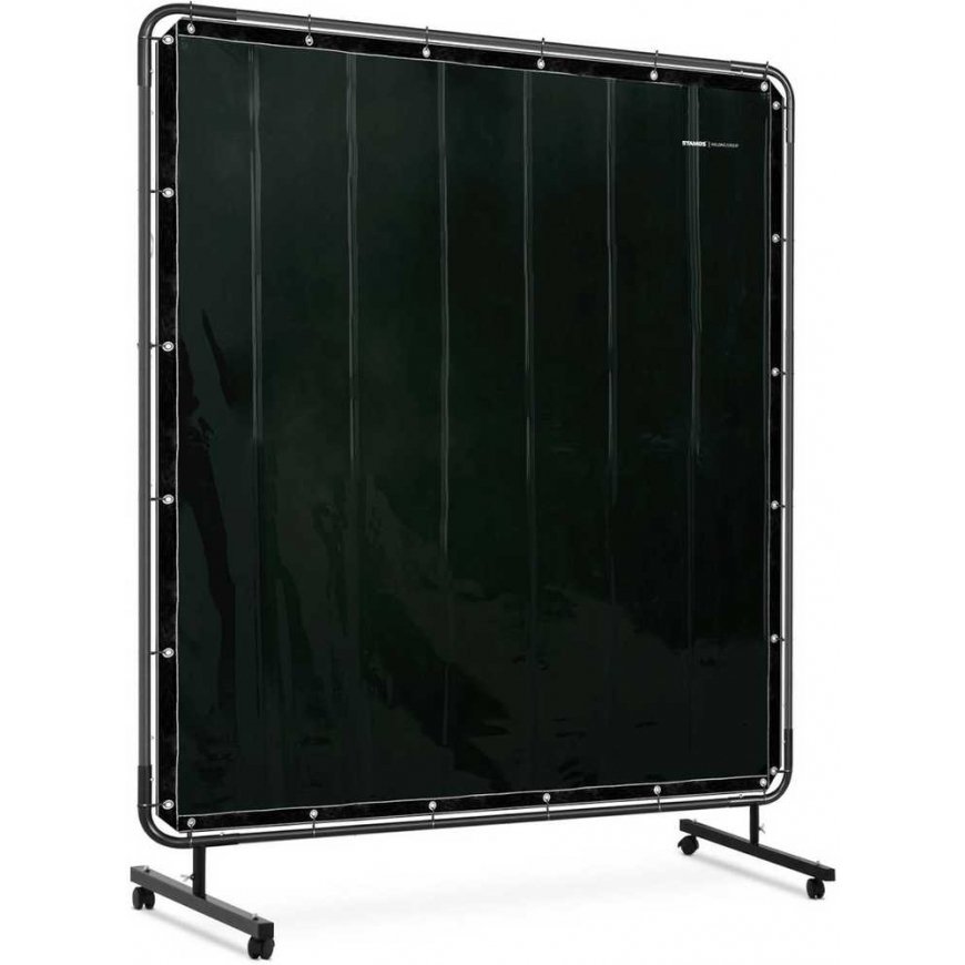 Stamos Germany Protective welding curtain screen with frame on wheels 174 x 174 cm - black – 2