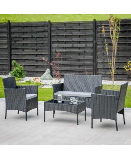 Outdoor furniture set Set wypoczynkowy garden Edwige black PATIO