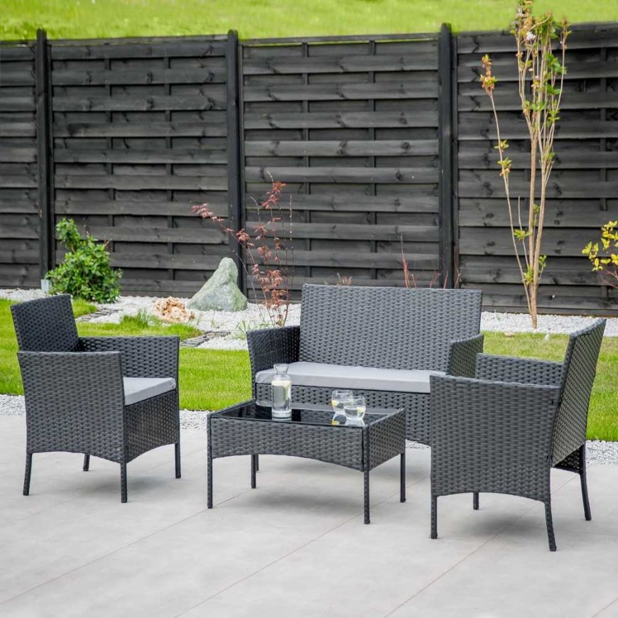 Outdoor furniture set Set wypoczynkowy garden Edwige black PATIO