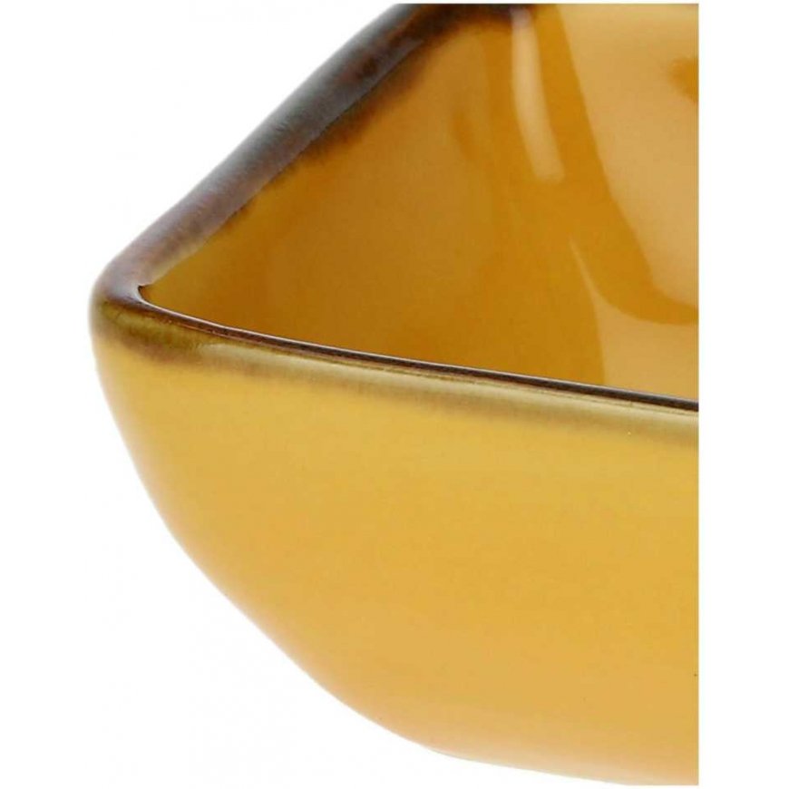 Rose&Tulipani Set of 6 square Concerto Ocra bowls - Yellow, 8 cm – 2