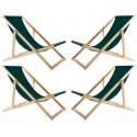 Woodok Set of 4 Comfortable Žalias Wooden Deck Chairs: Perfect for Relaxation on the Beach, Balcony, Terrace, and More