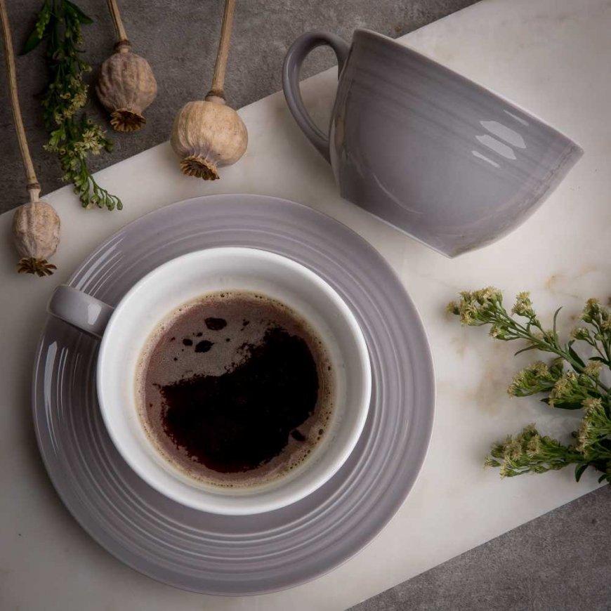 Serwis kawowy dla 6 osob 12-elementowy Linea gray AMBITION