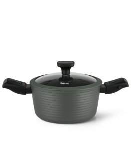 Fissman Pot BRILLIANT 20x10cm /2.6 L with removable handle and glass lid [aluminum with non-stick coating]