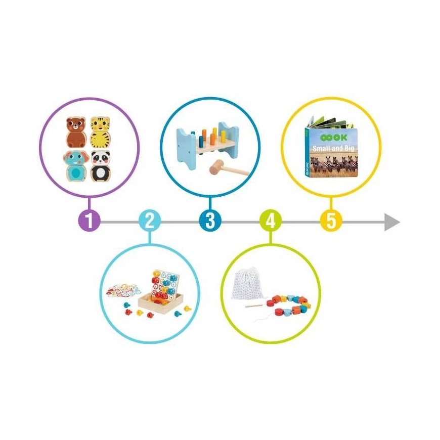 Tooky Toys Montessori Edukacinis 7in1 Sensory 19-21 mėn. – 2