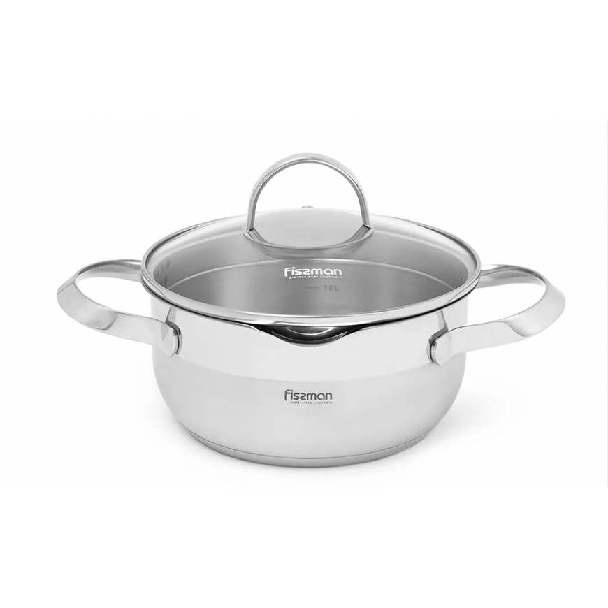 Fissman Pot CALLISTO 18x8,5cm / 1,9l with glass lid (stainless steel) – 2