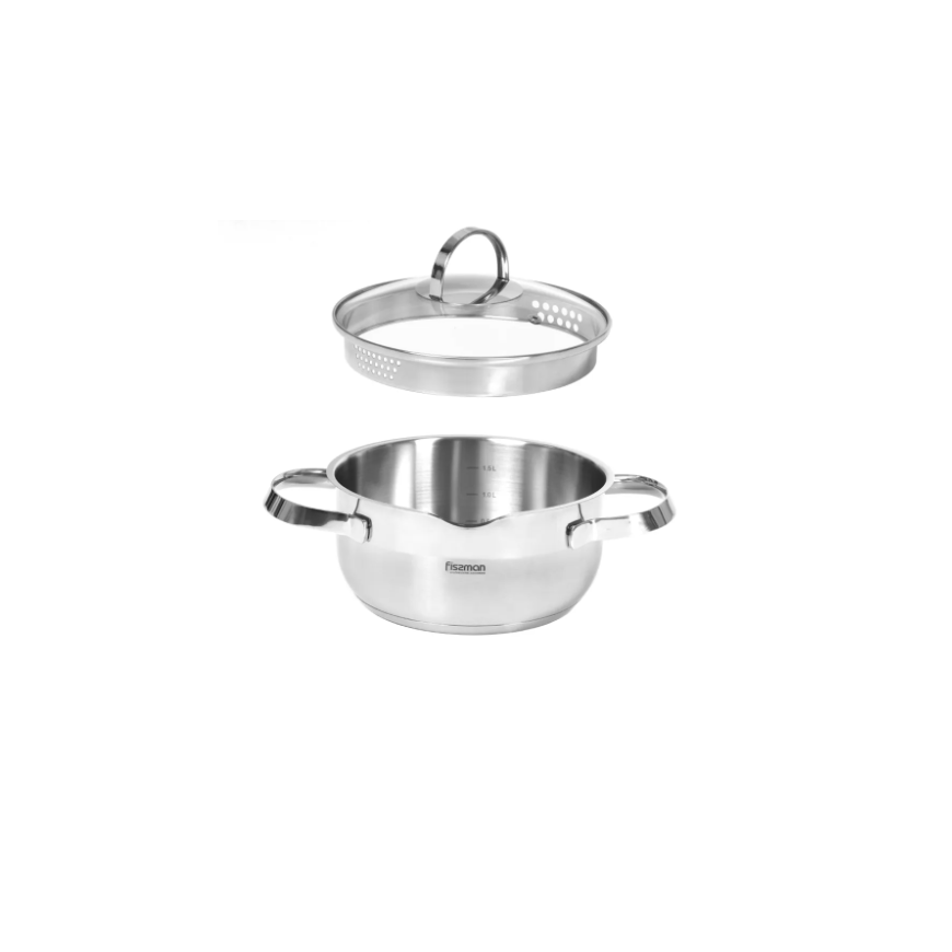 Fissman Puodas CALLISTO 18x8,5cm / 1,9l su stikliniu dangčiu (nerūdijantis plienas) – 3