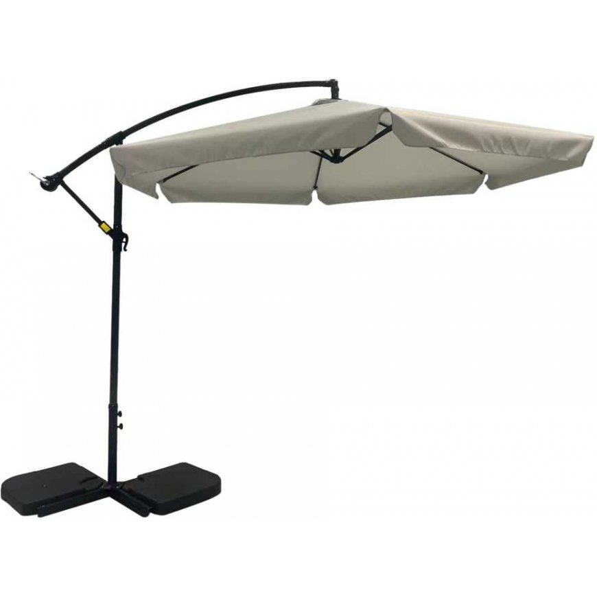 Parasol garden with base 3 m gray PATIO