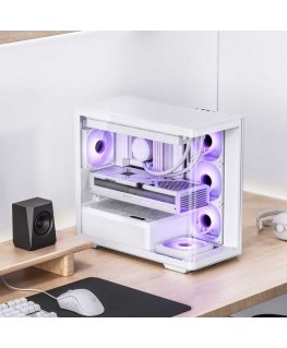 Jonsbo D300 Midi-Tower, 270 Grad, Tempered Glass - baltas