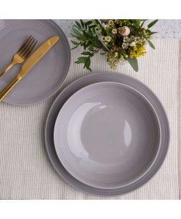 Serwis obiadowy dla 6 osob 18-elementowy Linea gray AMBITION