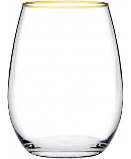 Set of 6 Amber glasses with a gold rim, 350 ml PASABAHCE