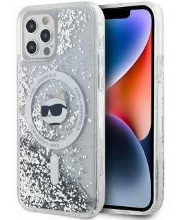 Case Karl Lagerfeld KLHMP12MLGCHSGH iPhone 12/12 Pro 6.1" hardcase transparent Liquid Glitter Choupette Head Magsafe
