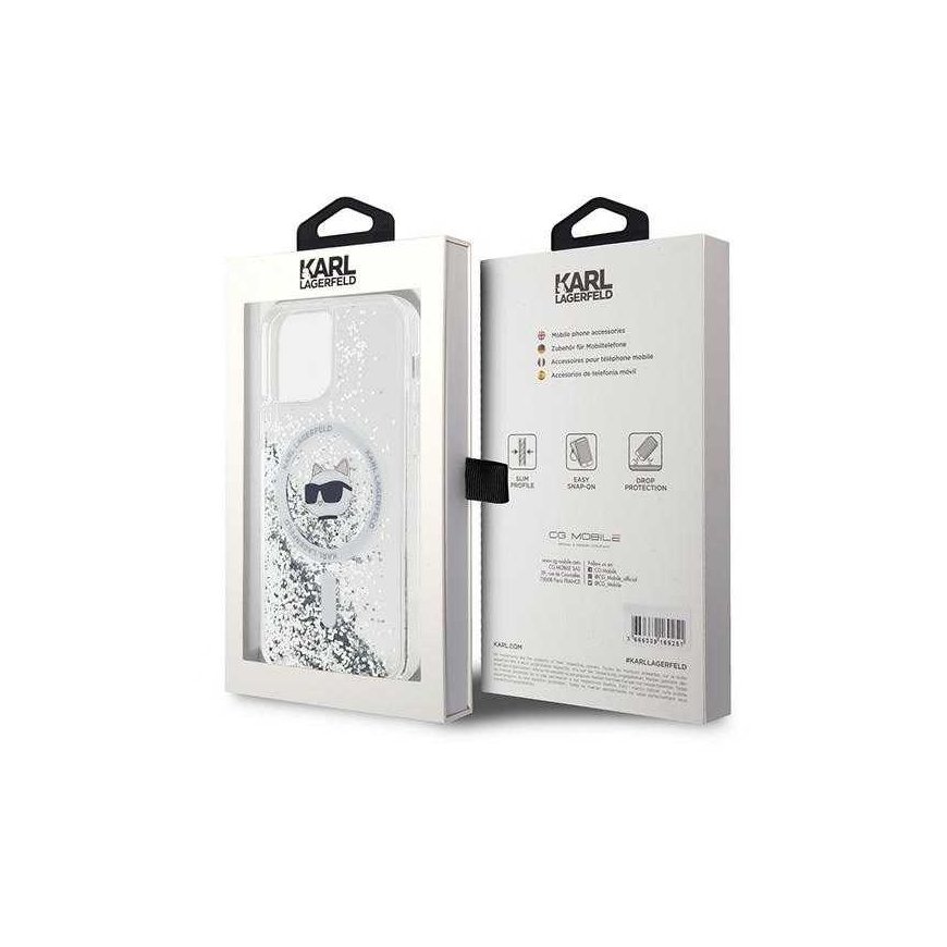 Case Karl Lagerfeld KLHMP12MLGCHSGH iPhone 12/12 Pro 6.1" hardcase transparent Liquid Glitter Choupette Head Magsafe – 2