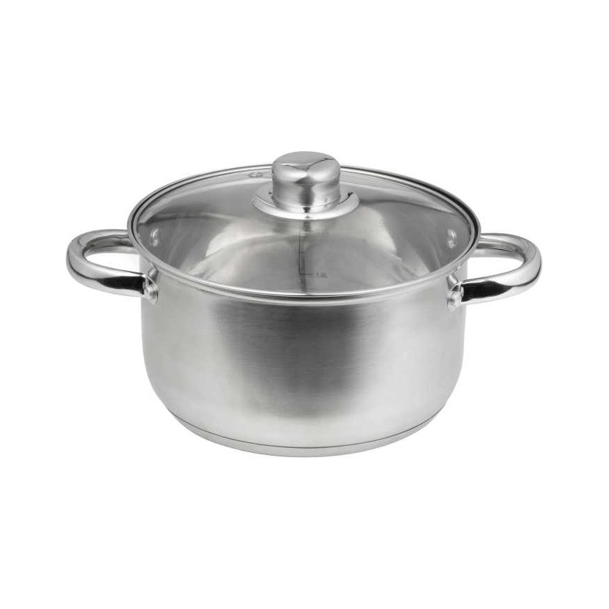Puodas ze stali nierdzewnej su dangteliu Santo 16 cm DOMOTTI