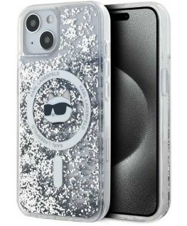 Case Karl Lagerfeld KLHMP15MLGCHSGH iPhone 15 Plus / 14 Plus 6.7" hardcase transparent Liquid Glitter Choupette Head Magsafe