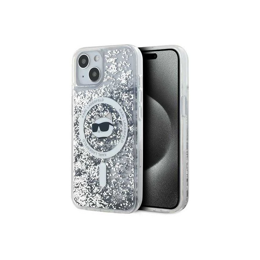 Case Karl Lagerfeld KLHMP15MLGCHSGH iPhone 15 Plus / 14 Plus 6.7" hardcase transparent Liquid Glitter Choupette Head Magsafe