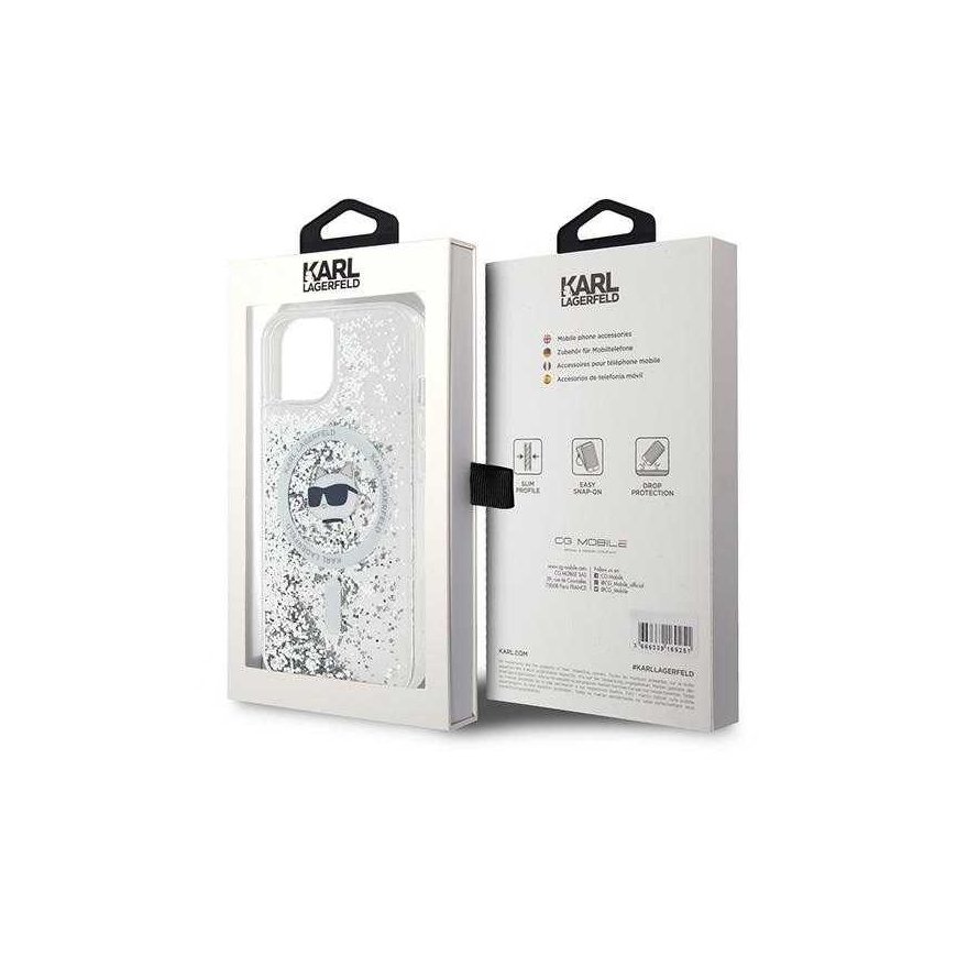 Case Karl Lagerfeld KLHMP15MLGCHSGH iPhone 15 Plus / 14 Plus 6.7" hardcase transparent Liquid Glitter Choupette Head Magsafe – 2