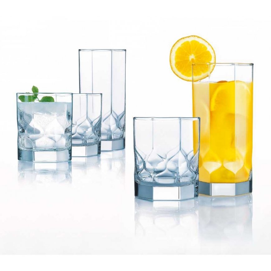 Set of 6 tall glasses Octime Diamond 310 ml LUMINARC