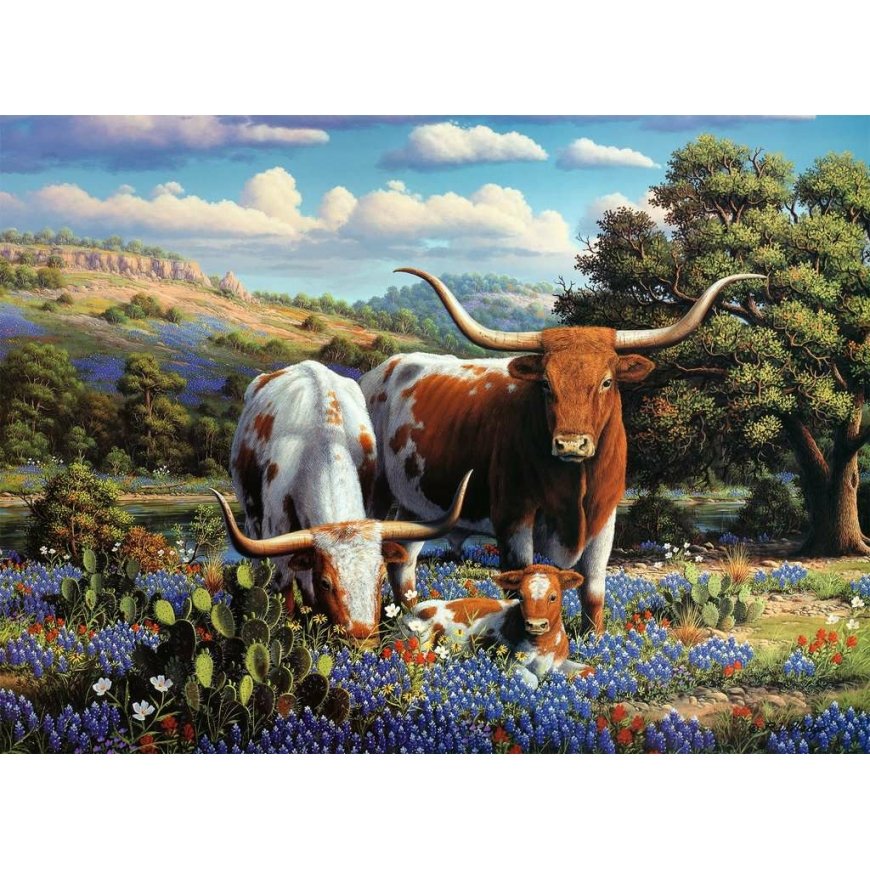 Ravensburger Loving Longhorns Dėlionė 500 vnt Gyvūnai – 2