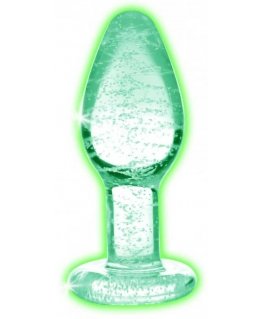 Xr Brands Booty Sparks Glow in the dark glass anal plug