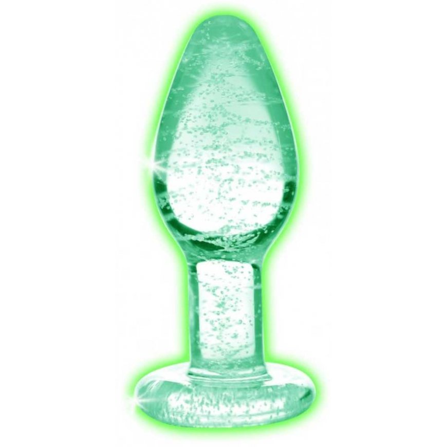 Xr Brands Booty Sparks Glow in the dark glass anal plug