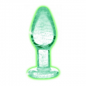 Xr Brands Booty Sparks Glow in the dark glass anal plug