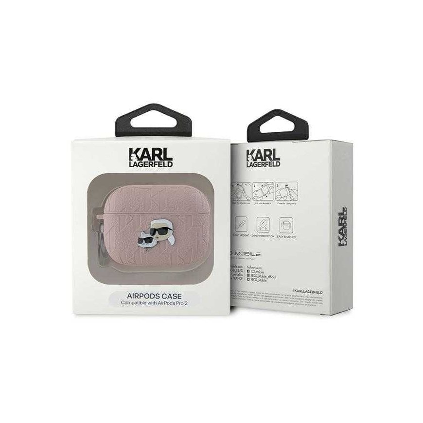 Case Karl Lagerfeld KLAP2PGKCPP AirPods Pro 2 (2022/2023) cover pink Monogram Karl & Choupette Head – 4