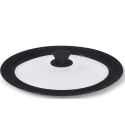 Fissman Cover TRIPLEX 26/28/30 cm with silicone edge, dark gray (glass)