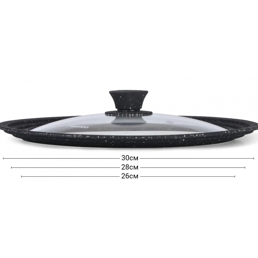Fissman Dangtis TRIPLEX 26/28/30 cm silikono krastu, tamsiai pilka (stiklas) – 4