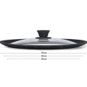 Fissman Cover TRIPLEX 26/28/30 cm with silicone edge, dark gray (glass)