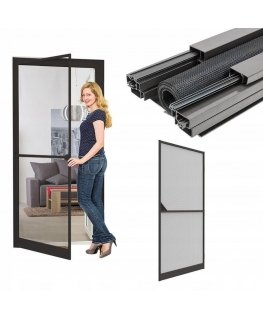 Easy Life Mako MOSKITEERA DRZWI ALU 100X215 ANTRACYT BASIC PLUS