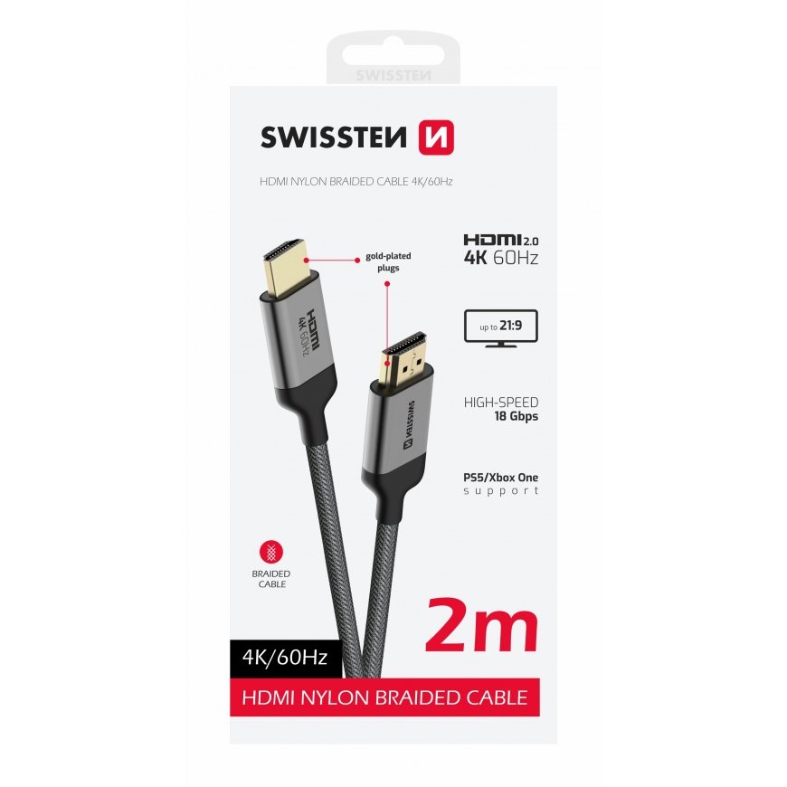 Swissten HDMI to HDMI 4K Cable 2m – 2