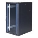 19" Switching cabinet TOTEN, System G, 22U, 600x800, glass door, rear perforated door, up to 800kg, black / G6.6822.9801 / 19-G6