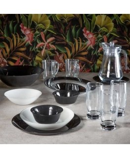 Serwis obiadowy dla 6 osob Simply Black & White 46-element LUMINARC