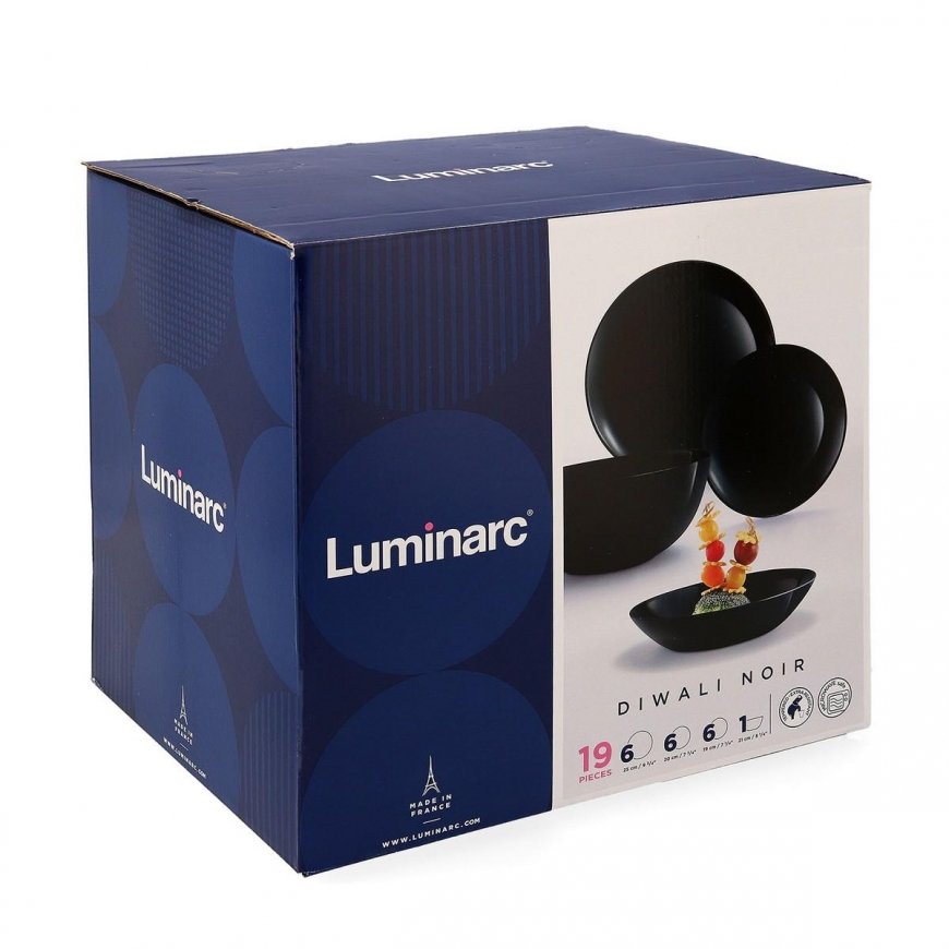 Serwis obiadowy dla 6 osób Diwali juoda 19-elementowy LUMINARC – 3