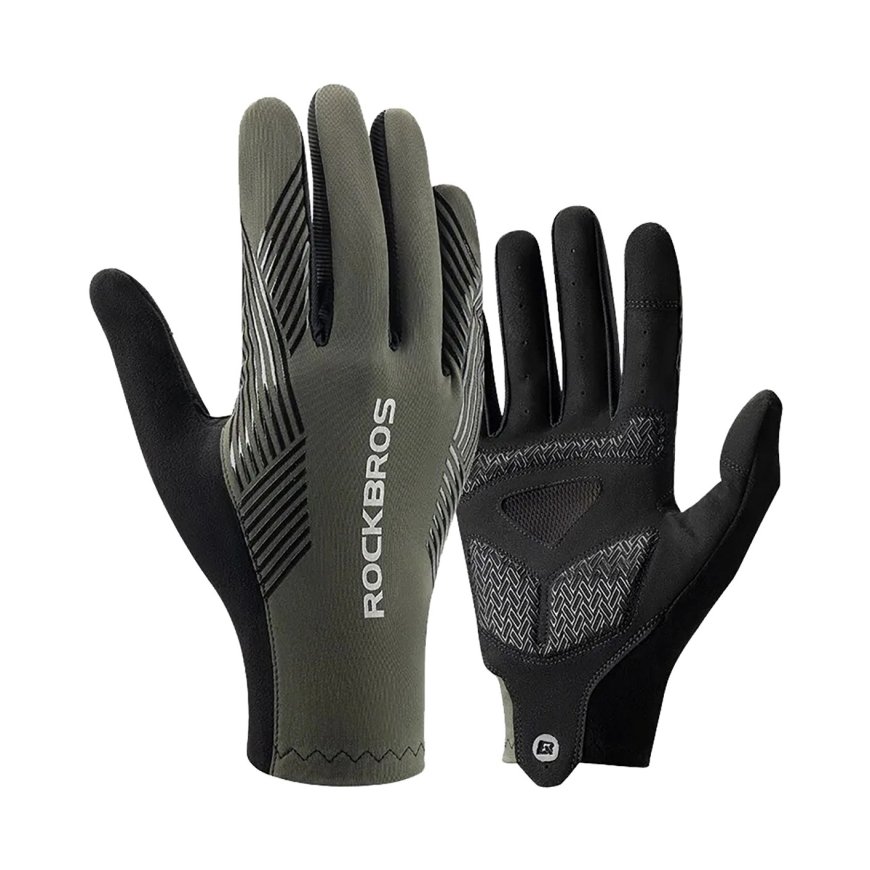 Rockbros 16110006002 shock-absorbing cycling gloves size M - gre