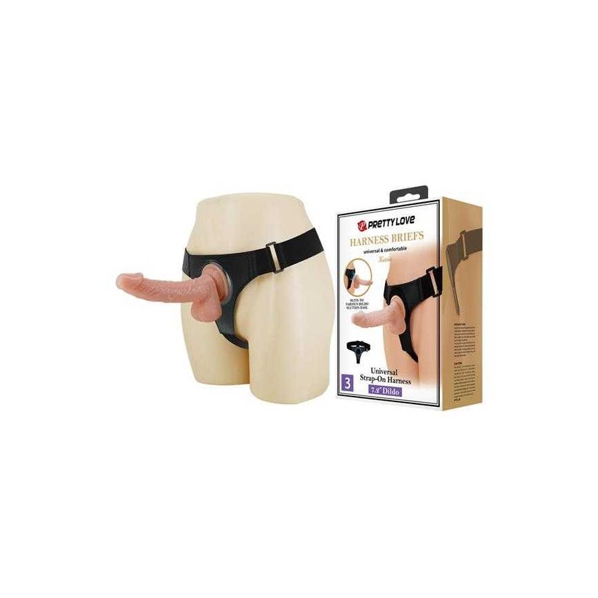 LYBAILE Pretty Love Harness Briefs Kewin 7.2" Dildo