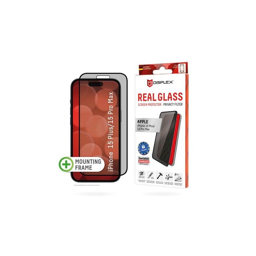 OBAL:ME Privacy 5D Glass Screen Protector for Apple iPhone 15 Pr – 2