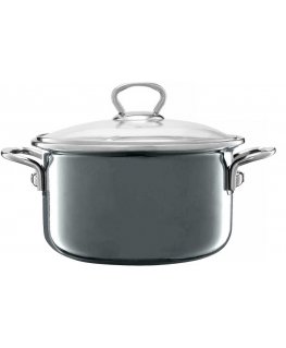 Pot enameled okuwany Plus 22 cm gray ENAMEL OLKUSZ