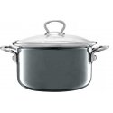 Pot enameled okuwany Plus 22 cm gray ENAMEL OLKUSZ