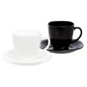 Luminarc Cups with saucers 220ml CARINE NOIR & BLANC Luminarc Cups with saucers 220ml CARINE NOIR & BLANC